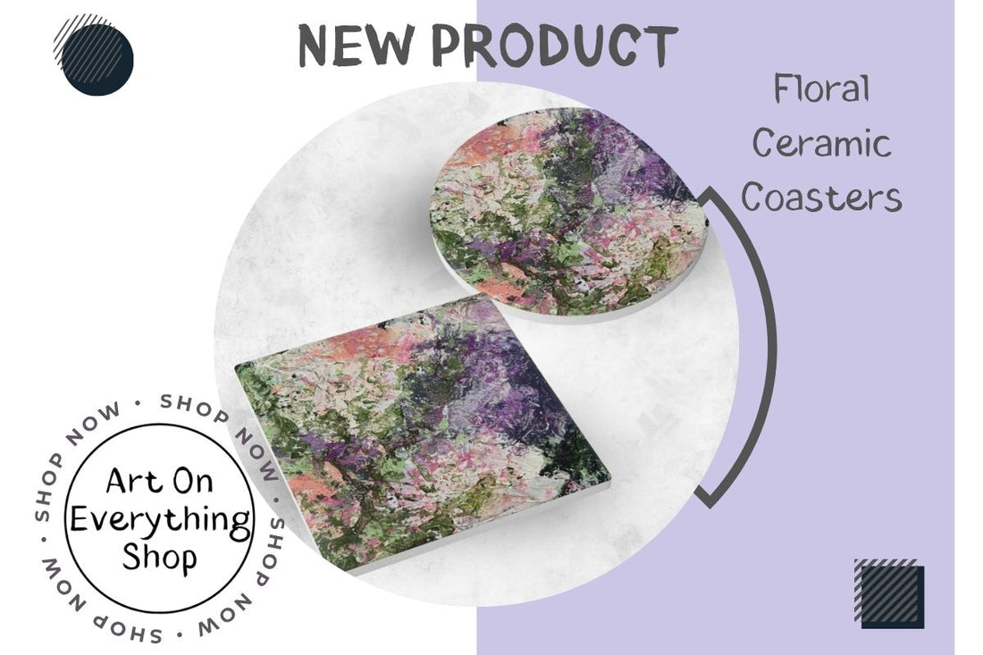 NEW in the ArtOnEverythingShop: Flouncily Flamboyant Ceramic Coasters