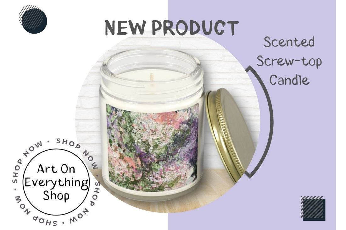 NEW Scented Candle in Screw-Top Jar in my ArtOnEverythingShop on Etsy