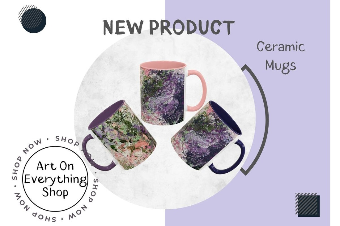 NEW: Ceramic Mugs in the ArtOnEverythingShop on Etsy